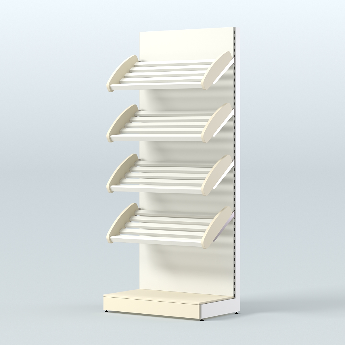 Стеллаж для хлеба и выпечки с четырьмя наклонными полками СХНП-02 Крем Вайс + Белый