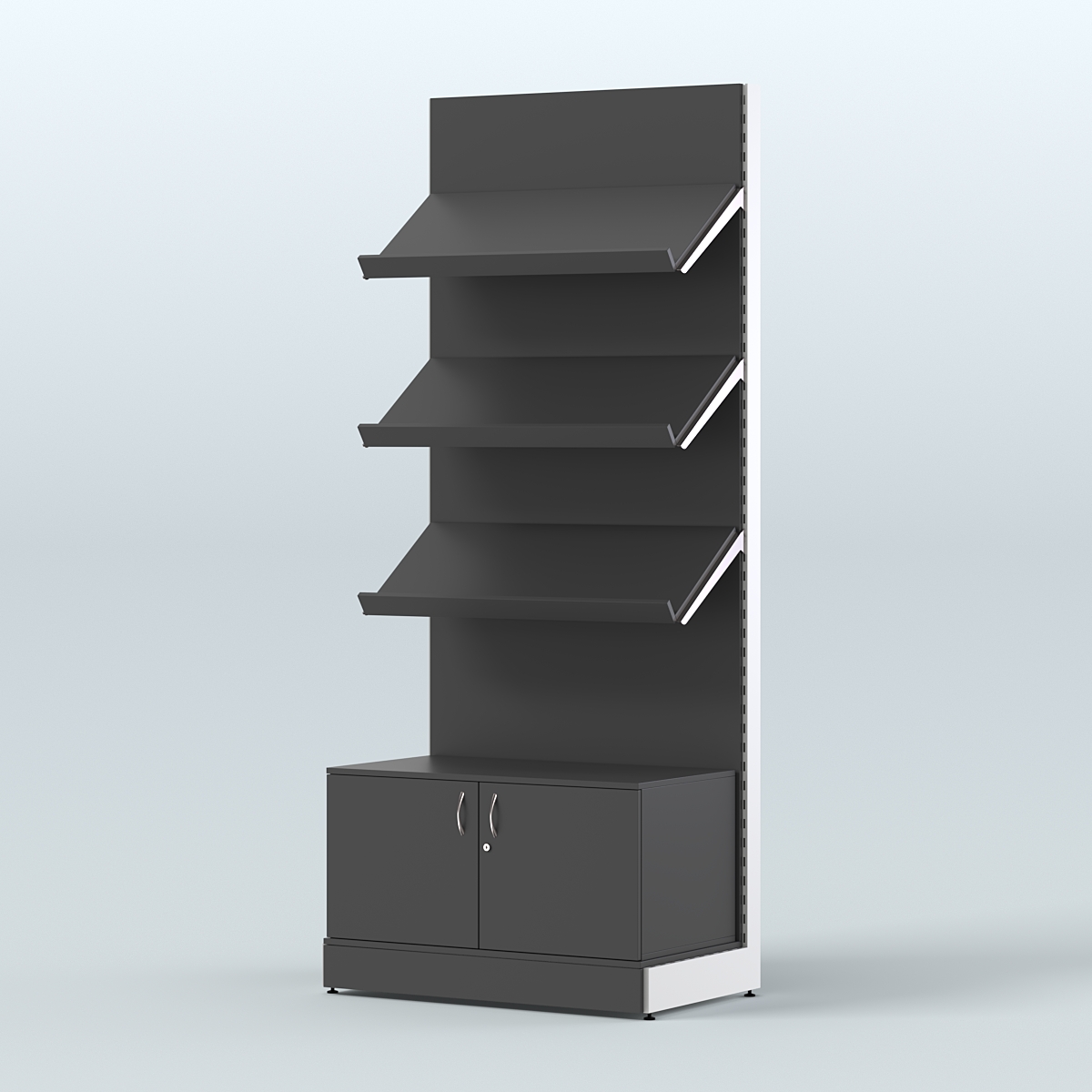 Стеллаж для хлеба и выпечки с тремя наклонными полками и накопителем СХНПН-01 Черный