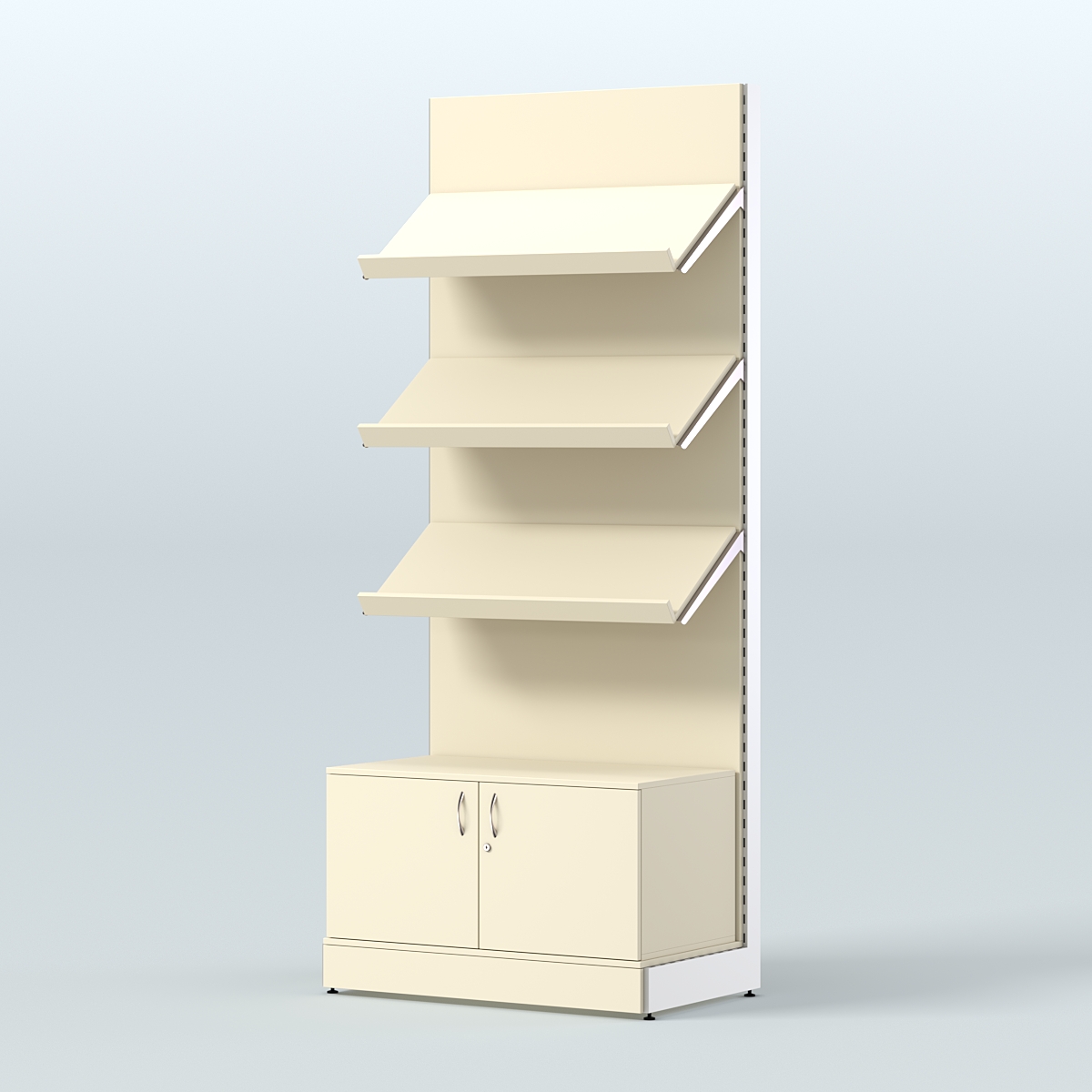 Стеллаж для хлеба и выпечки с тремя наклонными полками и накопителем СХНПН-01 Крем Вайс