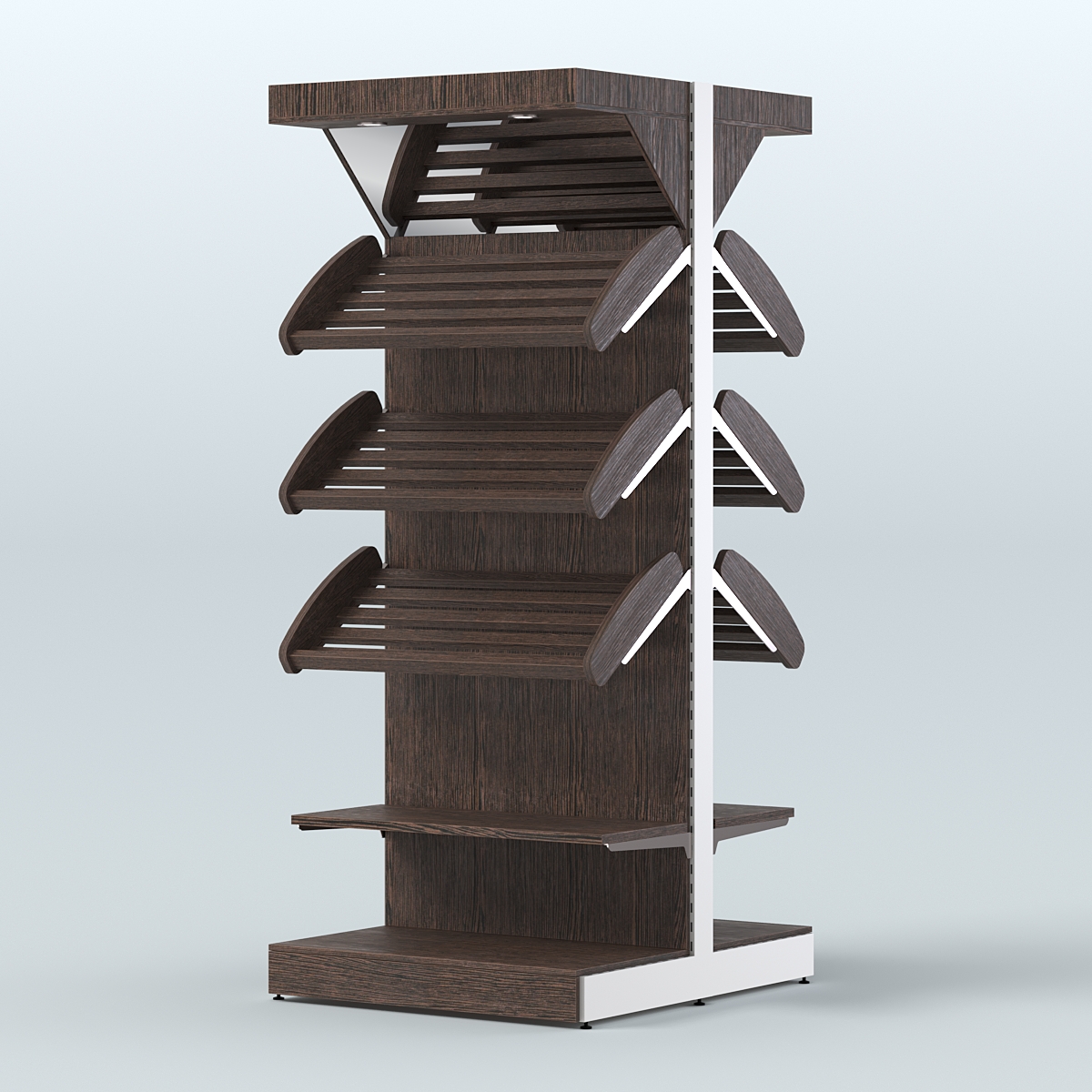 Стеллаж для хлеба островной высокий комбинированный с зеркальным фризом СХОВФ-03 Дуб Венге