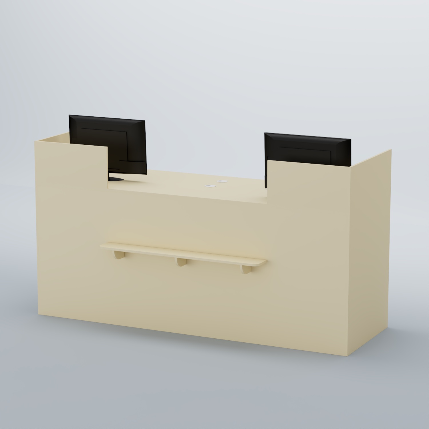 Ресепшен Атлант классический с полкой №2 Крем Вайс