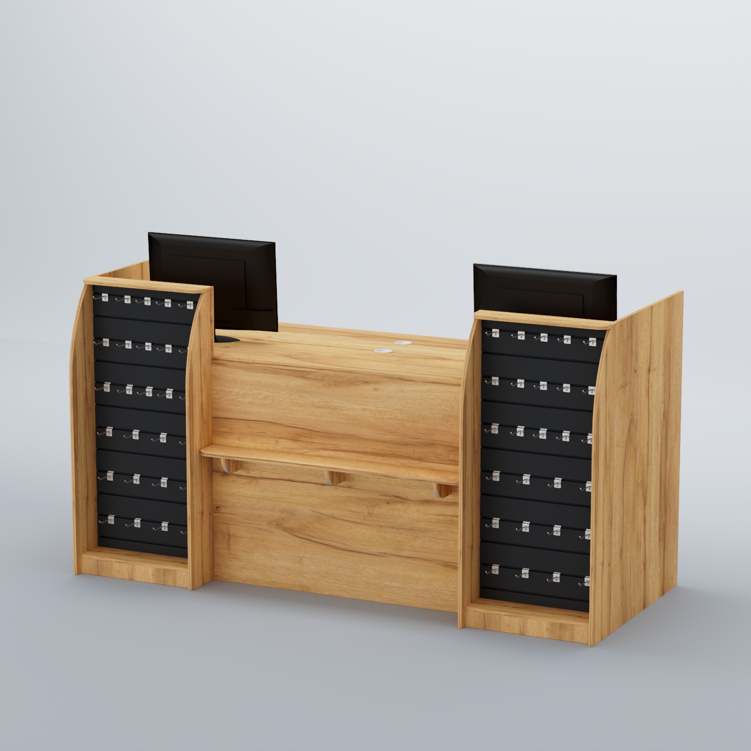 Ресепшен Атлант с фасадными наклонными экономпанелями №4 Дуб Золотистый