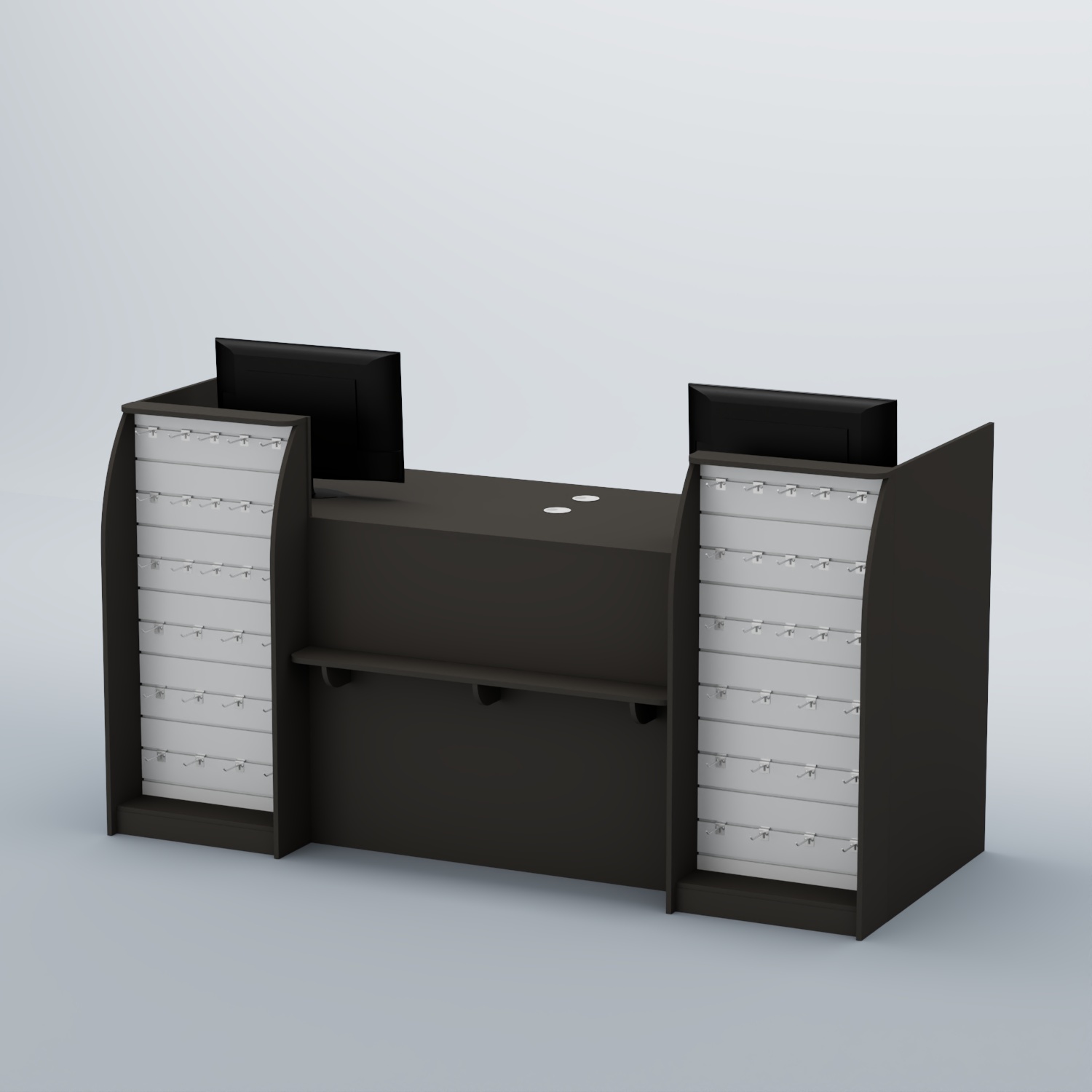 Ресепшен Атлант с фасадными наклонными экономпанелями №4 Черный + Белый