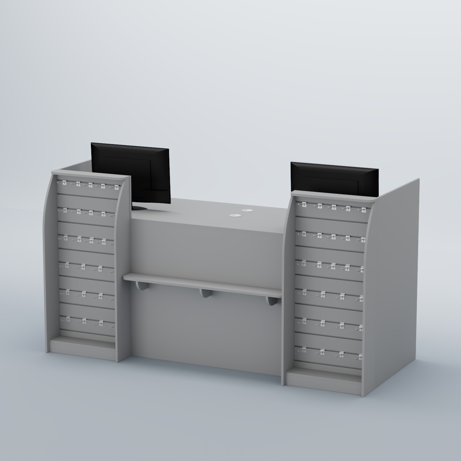 Ресепшен Атлант с фасадными наклонными экономпанелями №4 Серый