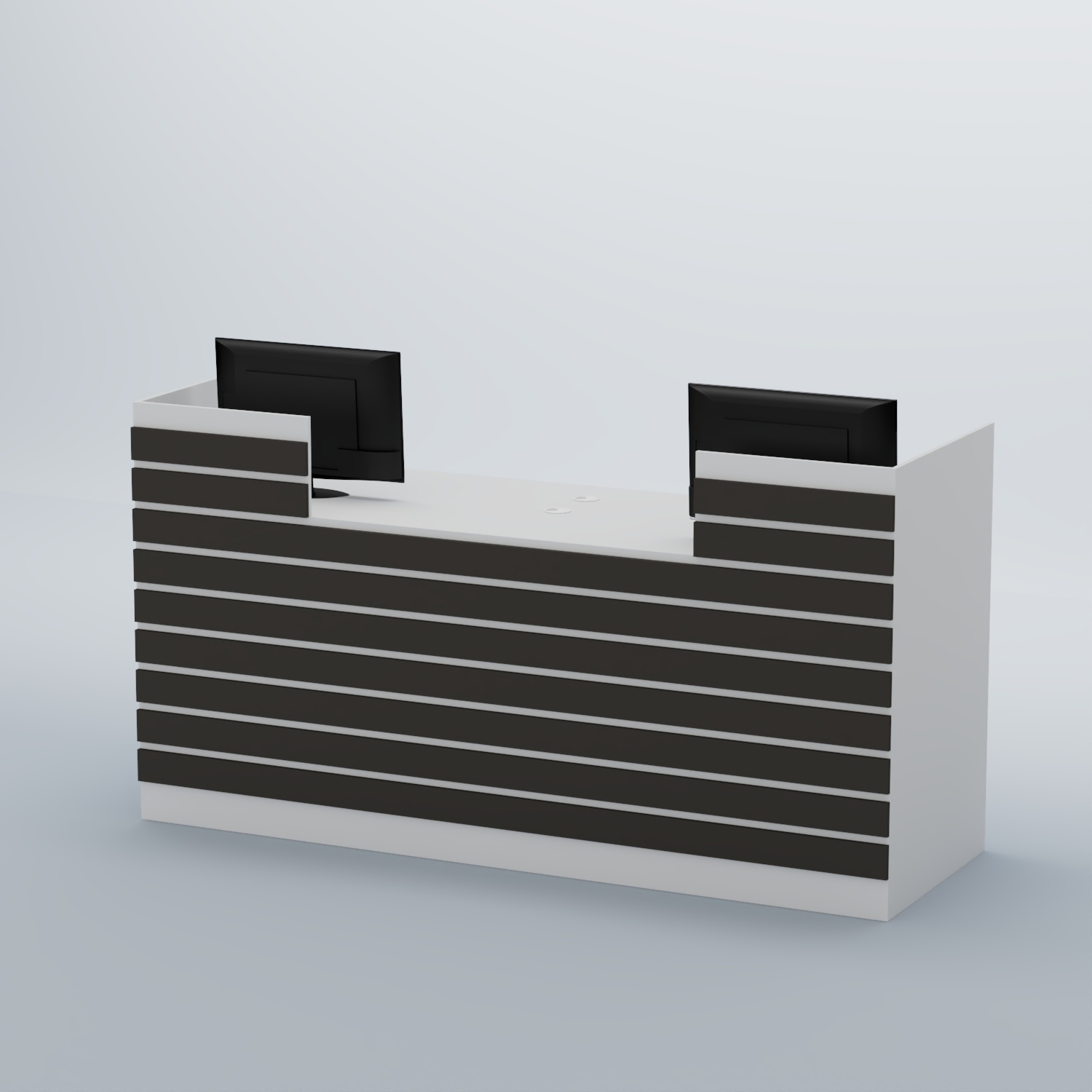 Ресепшен Атлант с накладными планками №6 Белый и Черный