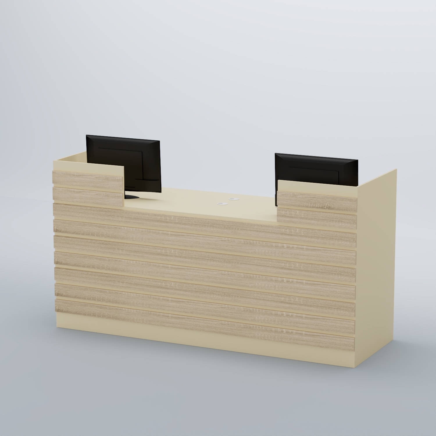 Ресепшен Атлант с накладными планками №6 Крем Вайс и Дуб Сонома U2236-5