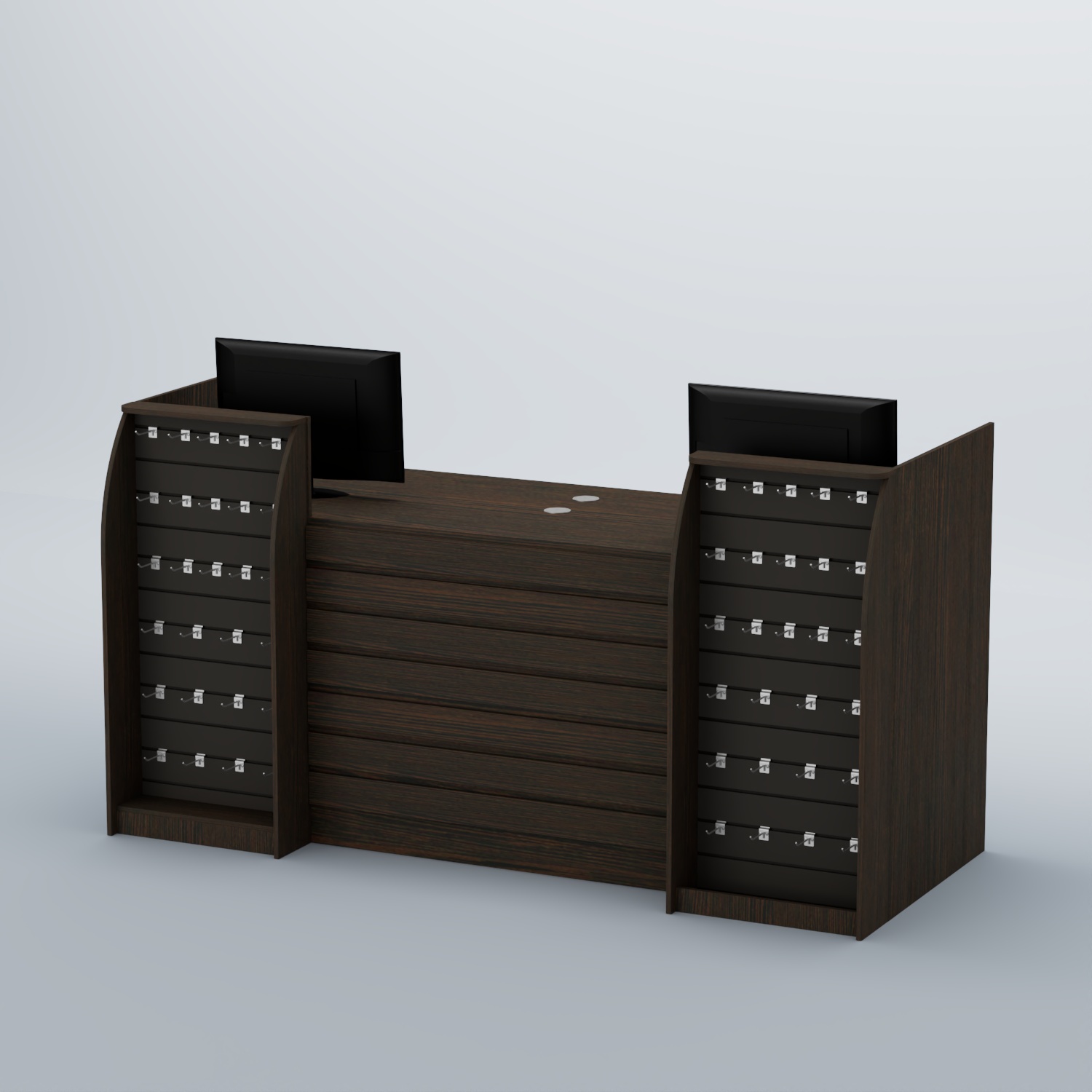 Ресепшен Атлант с накладными планками и экономпанелями №8 Дуб Венге