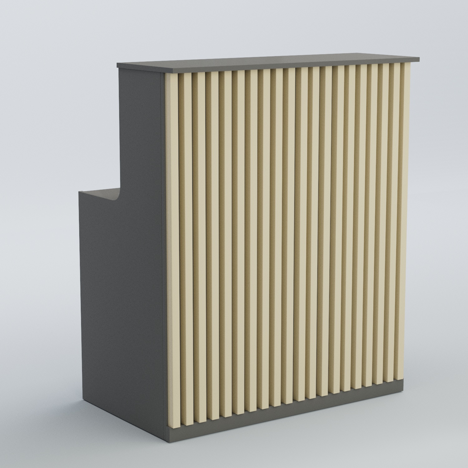 Ресепшен прямоугольный серии ВЕРТИКАЛЬ №1 Темно-серый + Крем Вайс