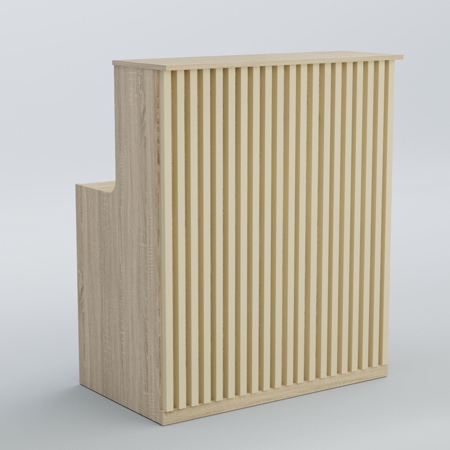 Ресепшен прямоугольный серии ВЕРТИКАЛЬ №1 Дуб Сонома и Крем Вайс 5-U2236