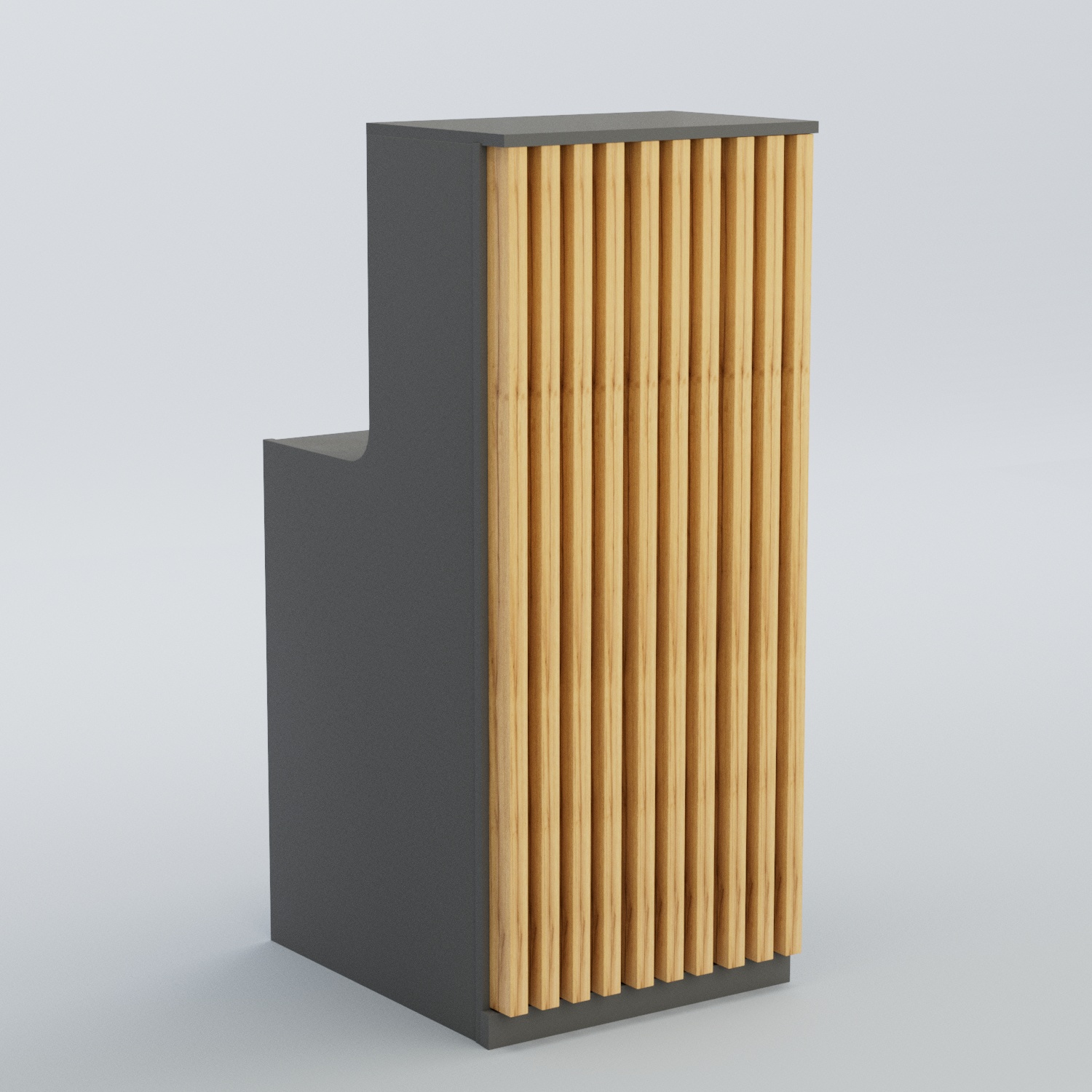 Ресепшен узкий серии ВЕРТИКАЛЬ №2 Темно-Серый  + Дуб Золотистый