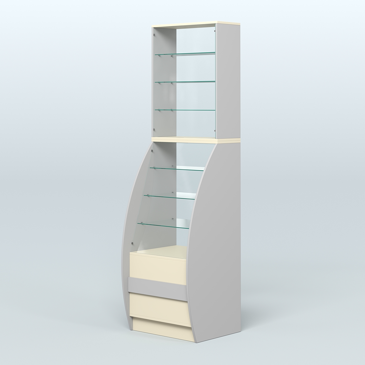 Витрина БРИЗ №1-600 Серый + Крем Вайс