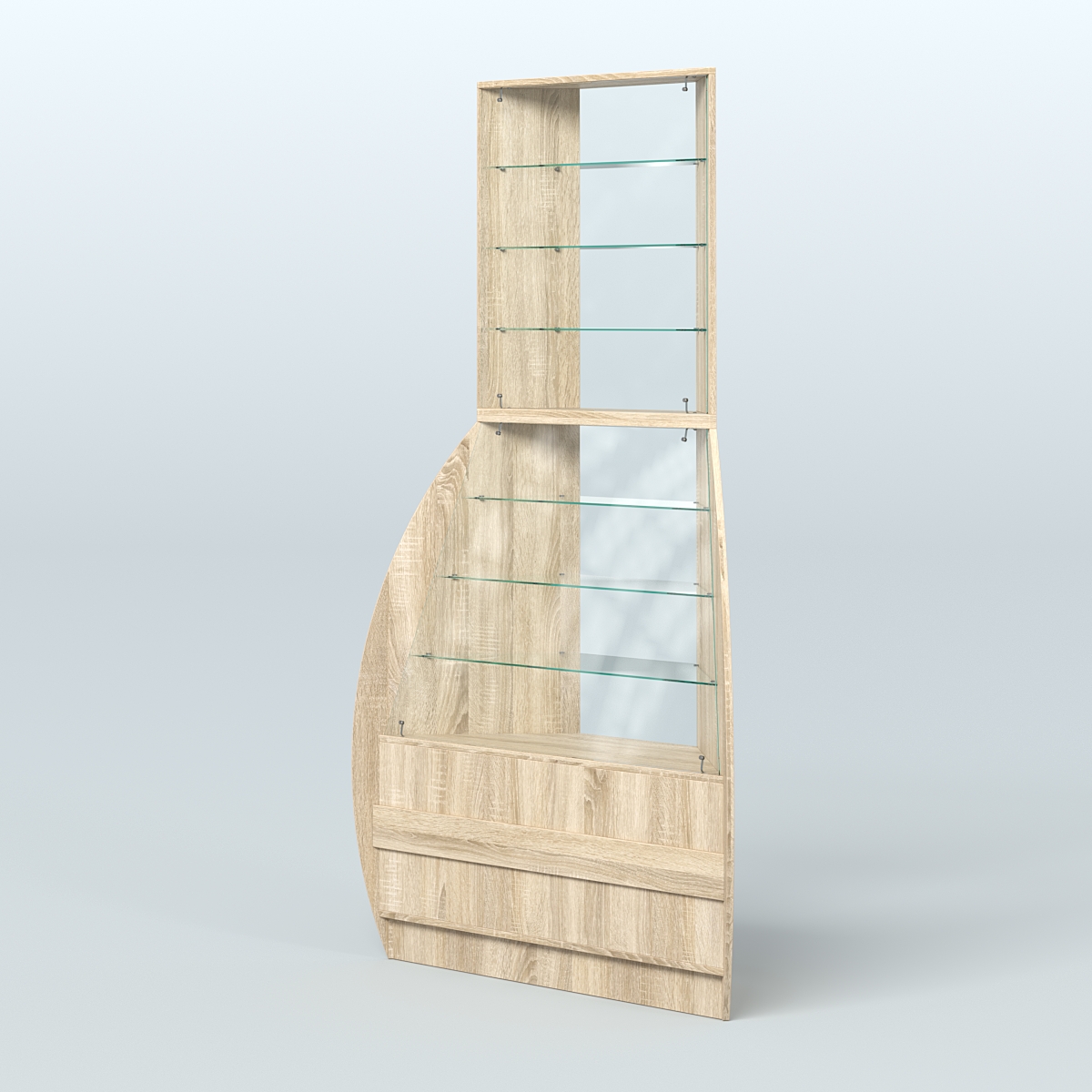 Витрина внешний угол БРИЗ №3 Дуб сонома