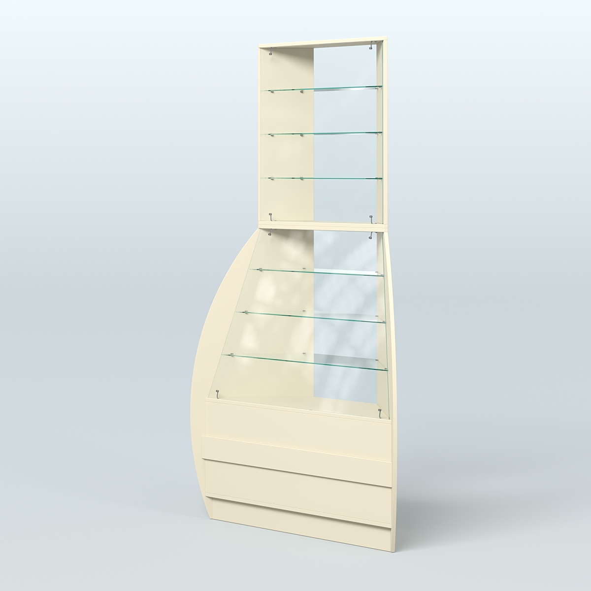 Витрина внешний угол БРИЗ №3 Крем Вайс