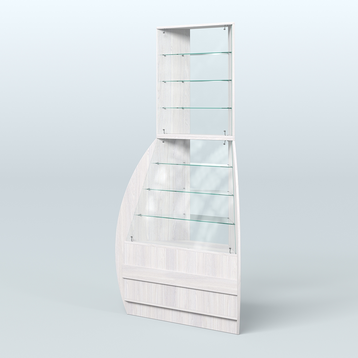 Витрина внешний угол БРИЗ №3 Ясень Анкор светлый