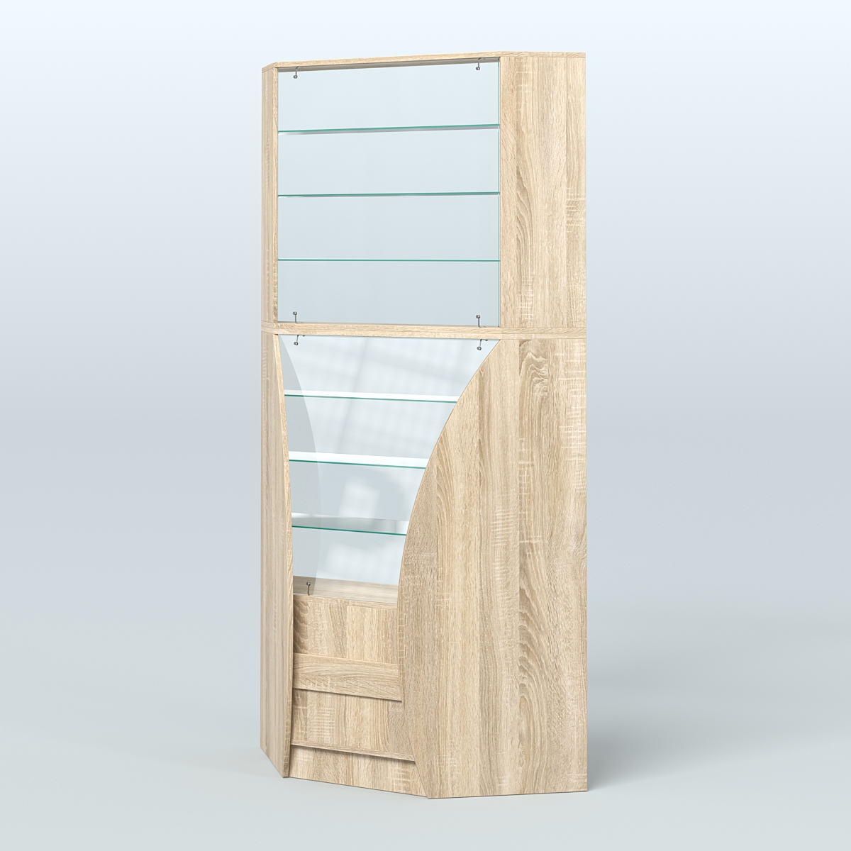 Витрина внутренний угол БРИЗ №4 Дуб сонома