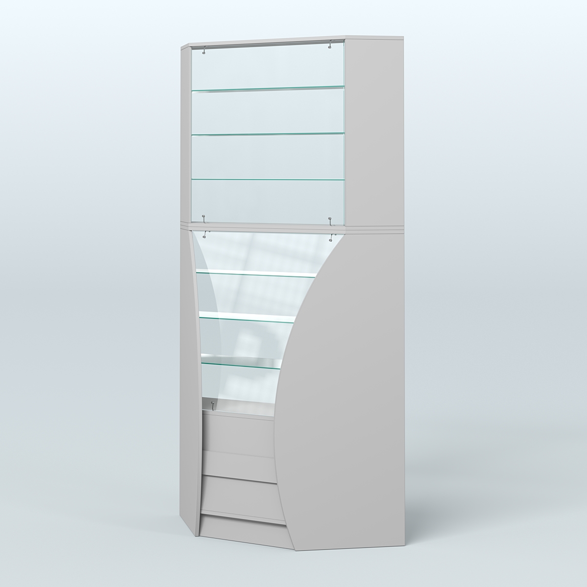 Витрина внутренний угол БРИЗ №4 Серый