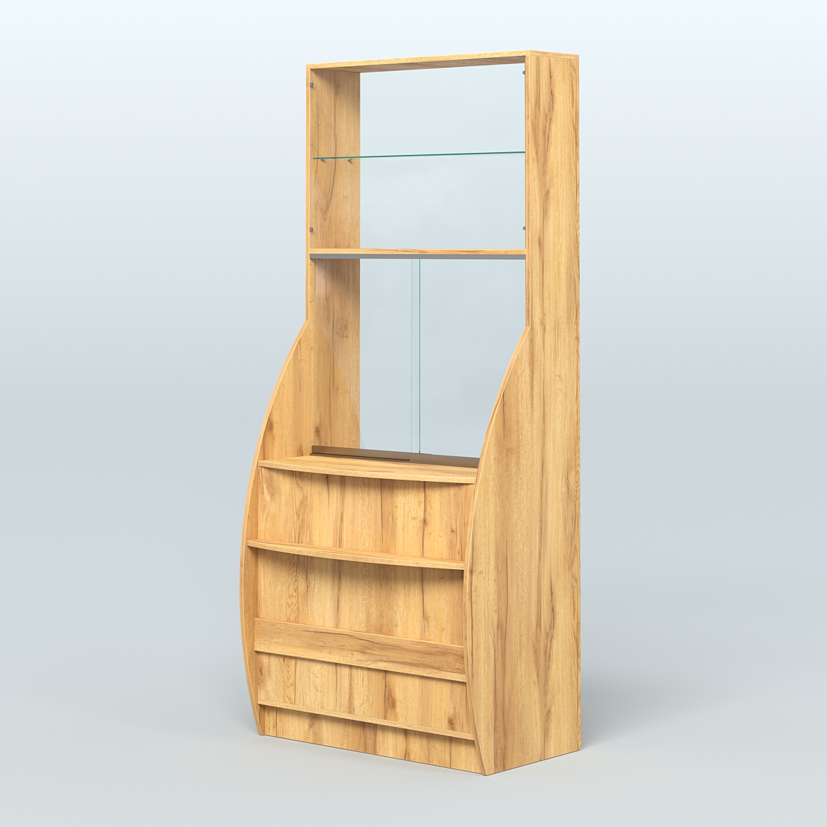 Витрина БРИЗ №5 с окном выдачи Дуб Золотистый