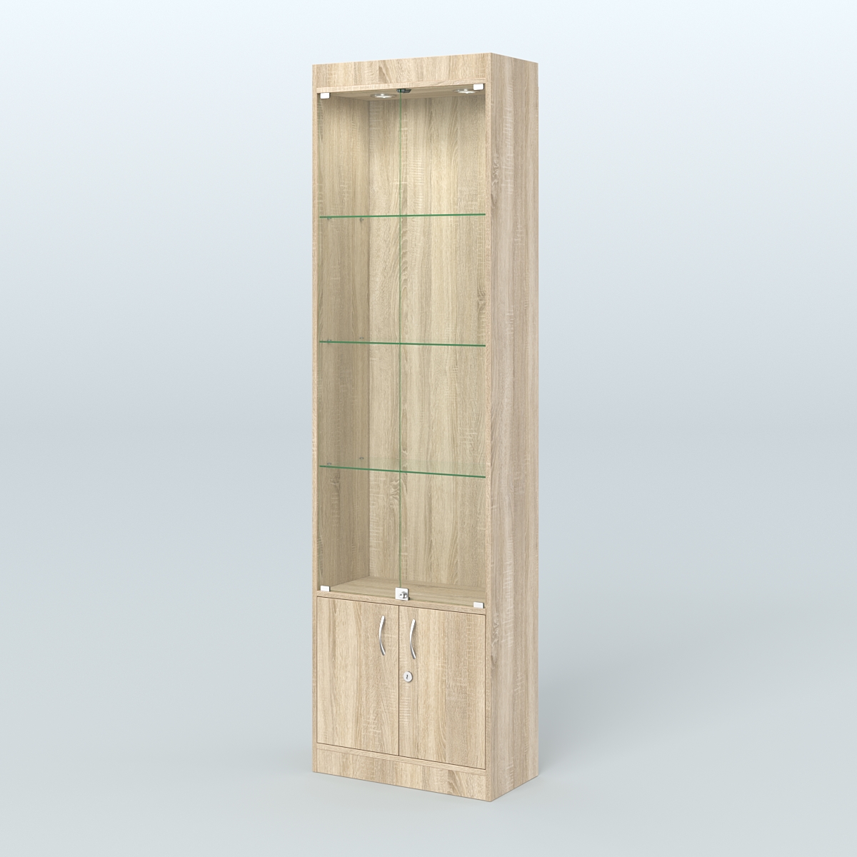 Витрина закрытая из ДСП с дверками для аптеки №2-300-1 Дуб Сонома