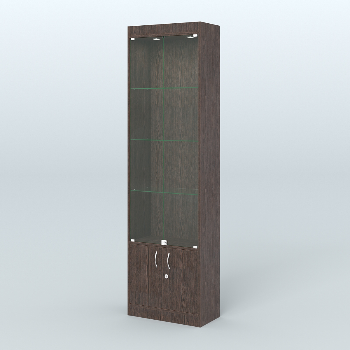 Витрина закрытая из ДСП с дверками для аптеки №2-300-1 Дуб Венге