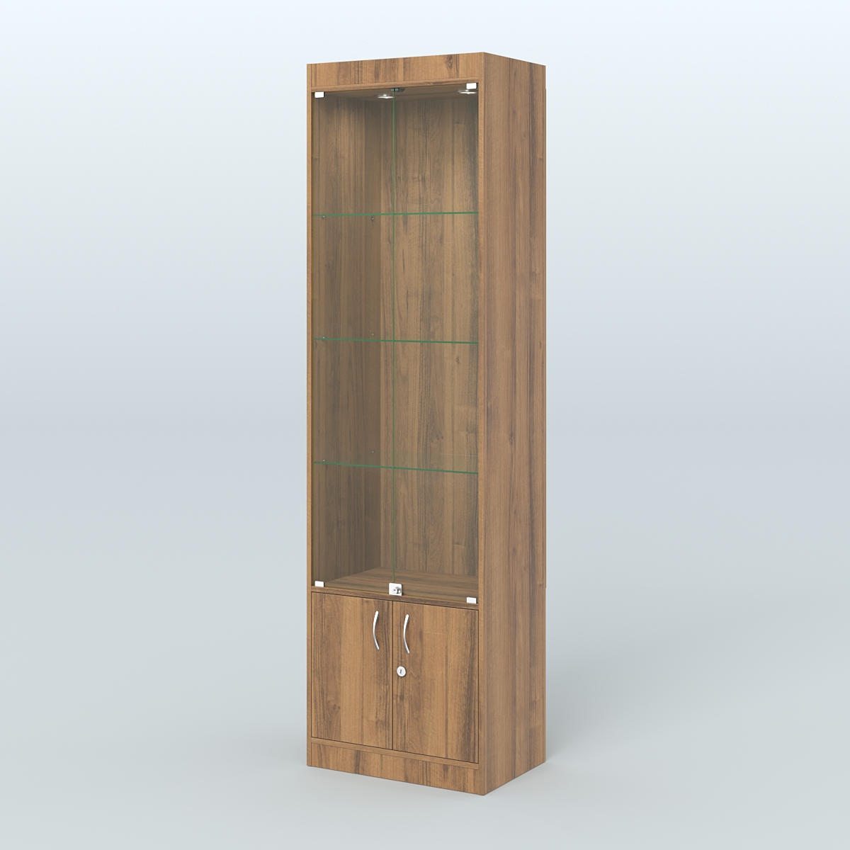 Витрина из ДСП с дверками для аптеки №2-400-1 Орех