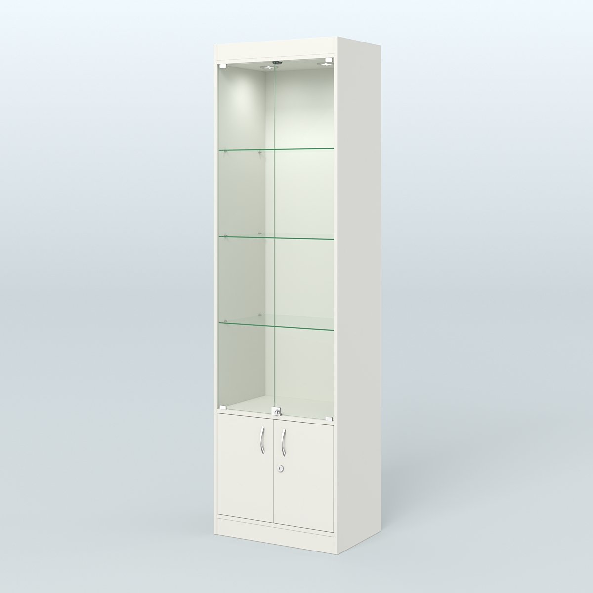 Витрина из ДСП с дверками для аптеки №2-400-1 Белый