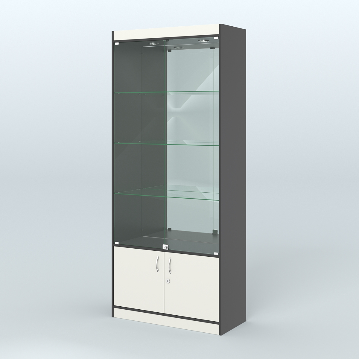 Витрина из ДСП для аптеки №1-400-3 Черный + Белый