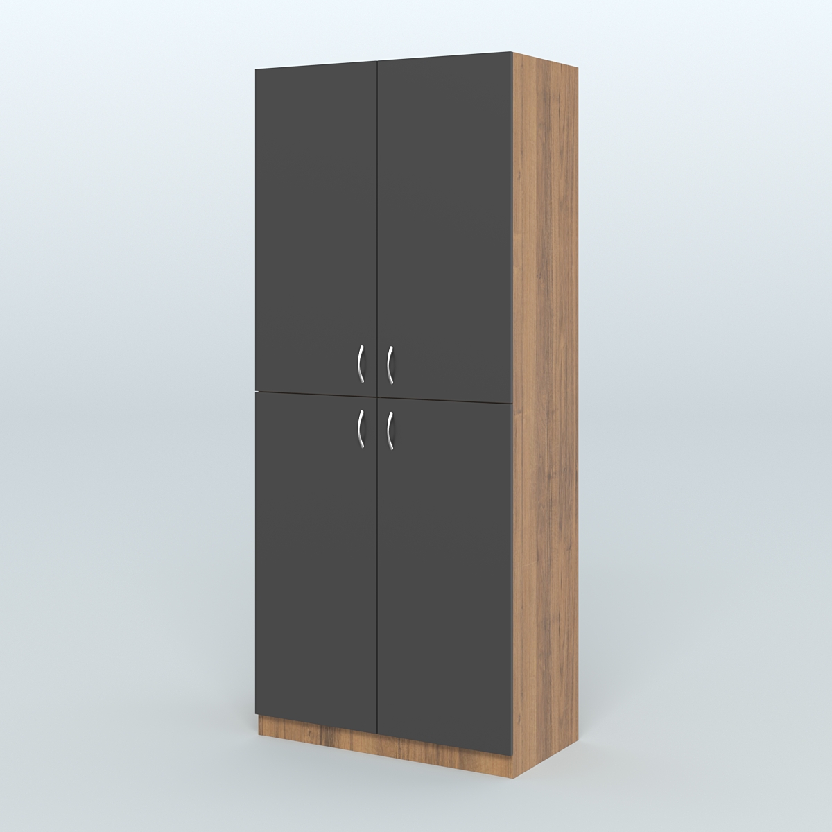 Шкаф для аптек с вертикальными разделителями №1 Орех + Черный