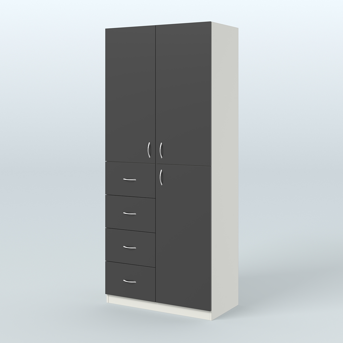 Шкаф для аптек с ящиками и полками №3 Белый и Черный