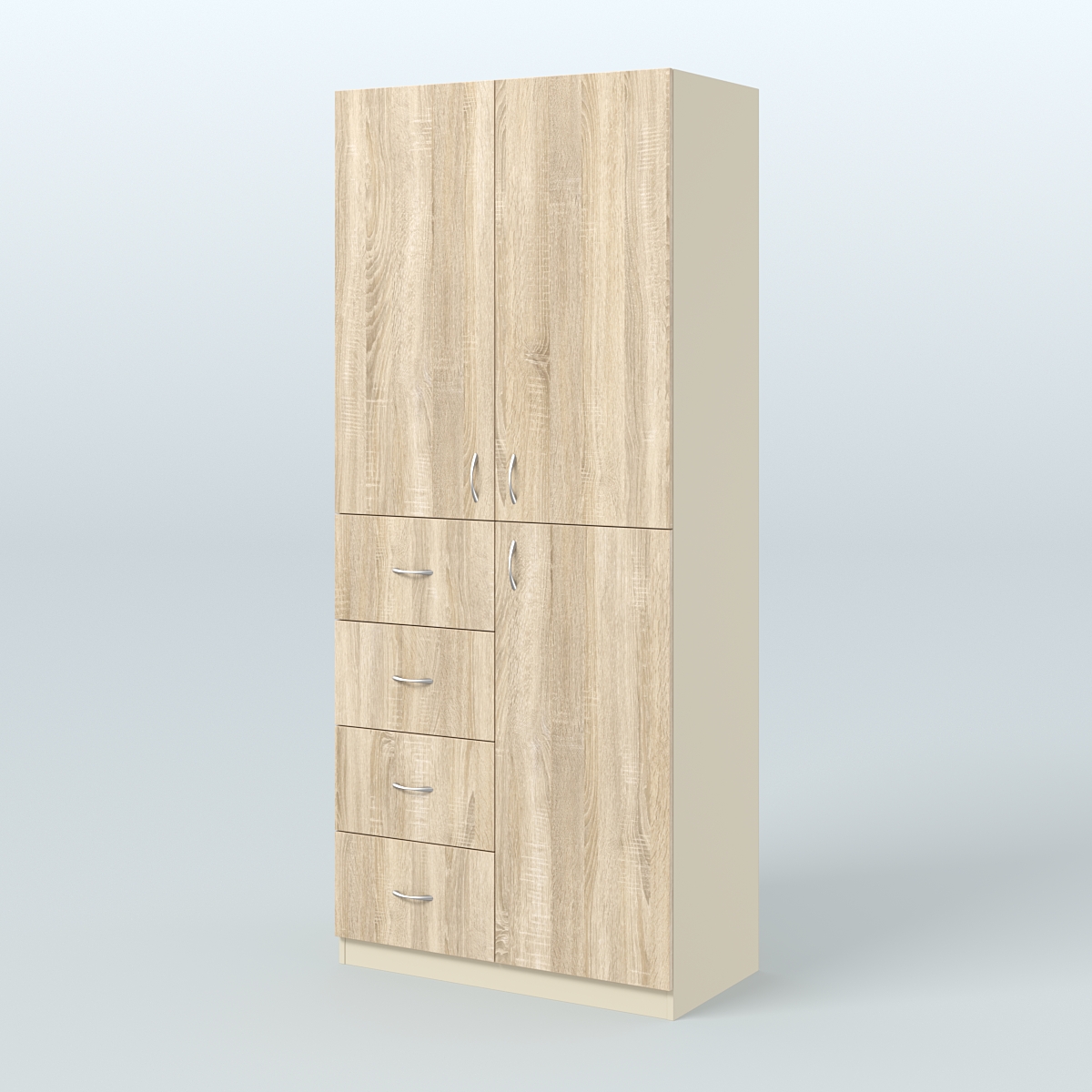 Шкаф для аптек с ящиками и полками №3 Крем Вайс и Дуб Сонома U2236-5