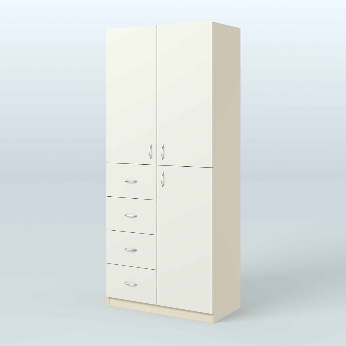 Шкаф для аптек с ящиками и полками №3 Крем Вайс + Белый