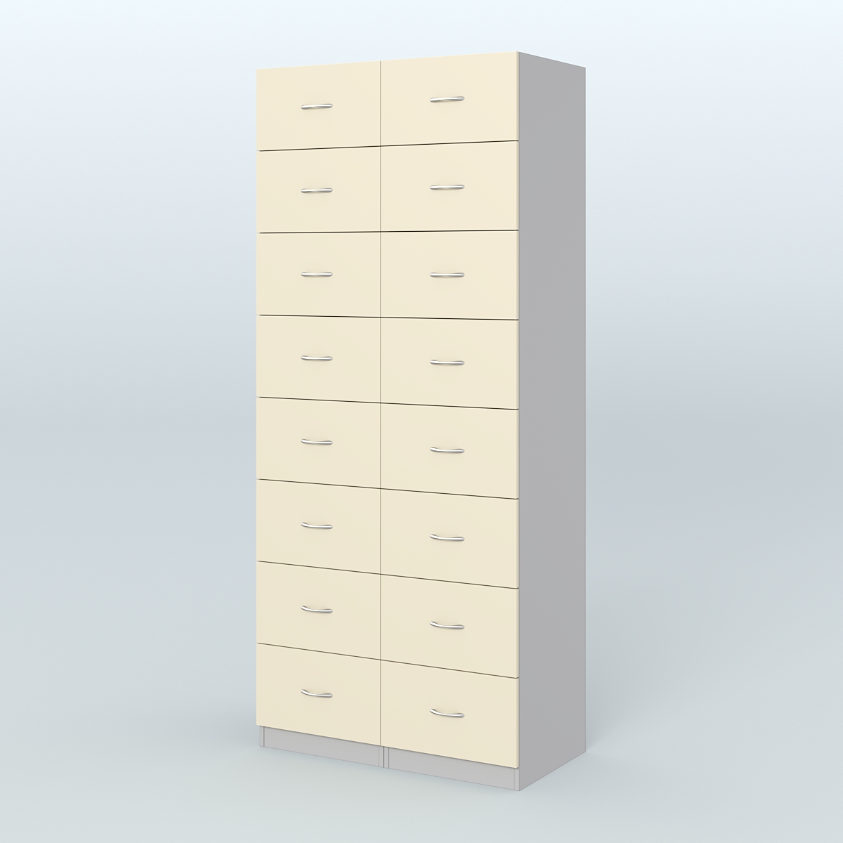 Шкаф для аптек - картотека серии RED №8  Серый + Крем Вайс