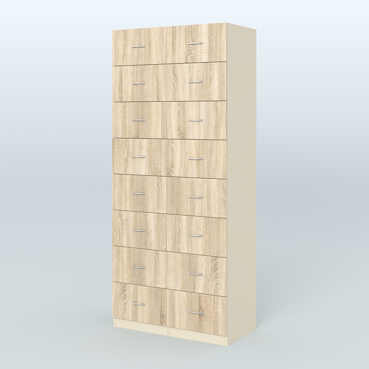 Шкаф для аптек - картотека серии RED №8  Крем Вайс и Дуб Сонома U2236-5