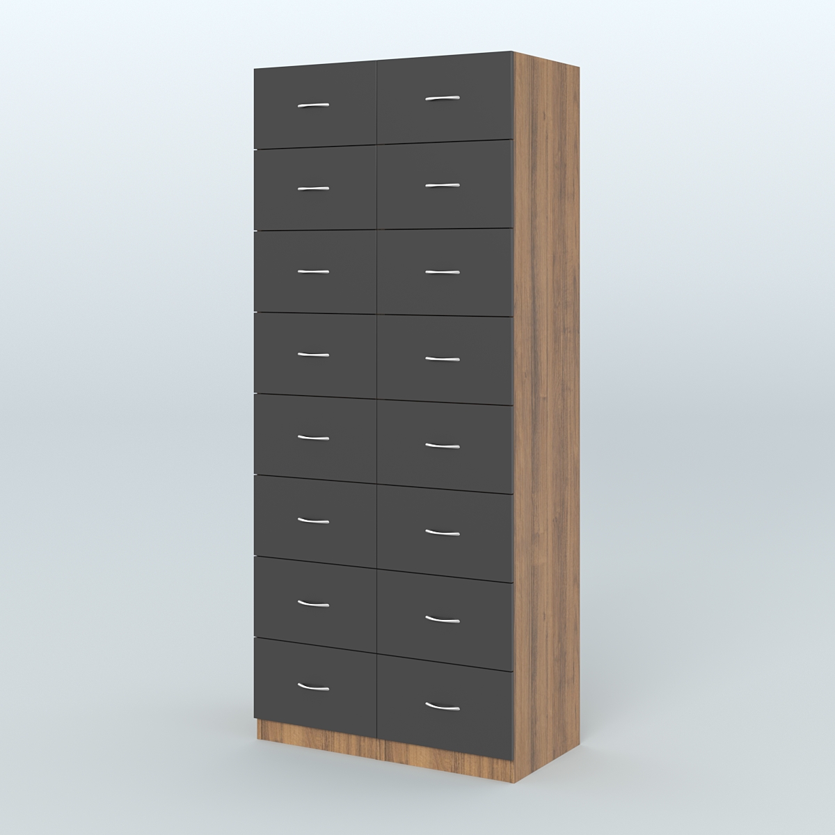 Шкаф для аптек - картотека серии RED №8  Орех + Черный