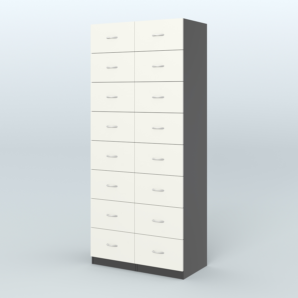 Шкаф для аптек - картотека серии RED №8  Черный + Белый