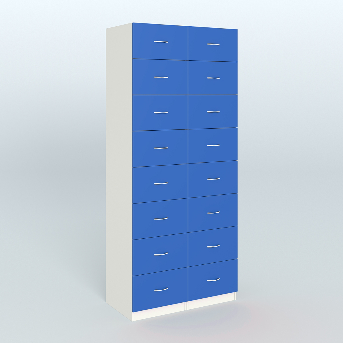 Шкаф для аптек - картотека серии RED №8  Белый + Делфт голубой