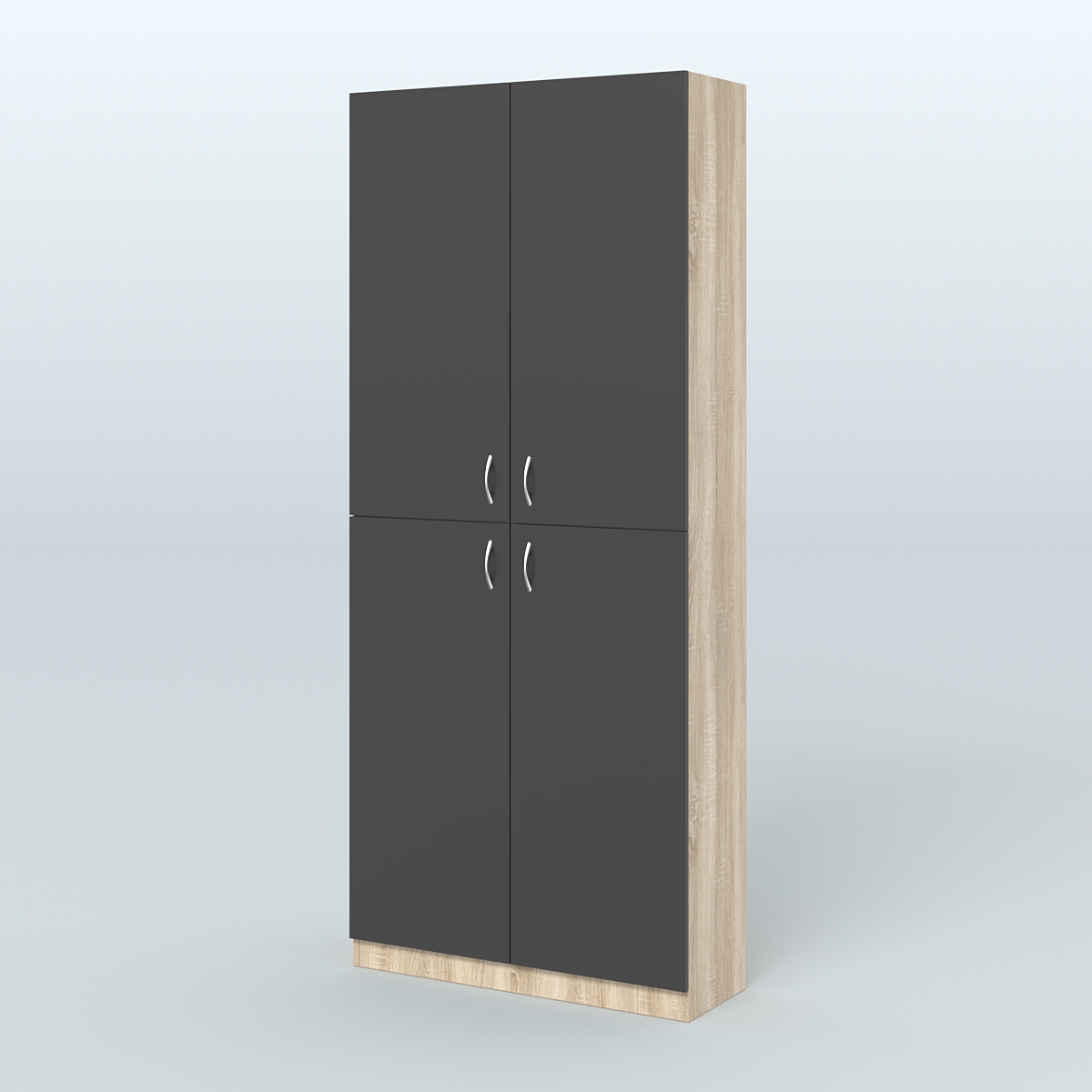 Аптечный широкий стеллаж под резину №1 Дуб Сонома + Черный