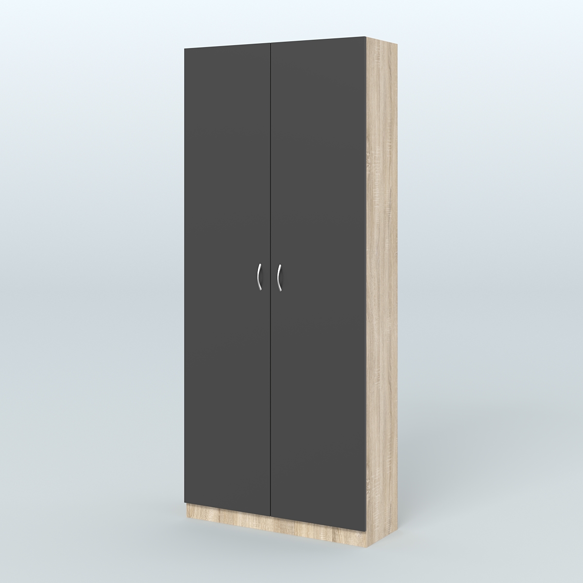 Аптечный шкаф одежды персонала для двух человек №2 Дуб Сонома + Черный