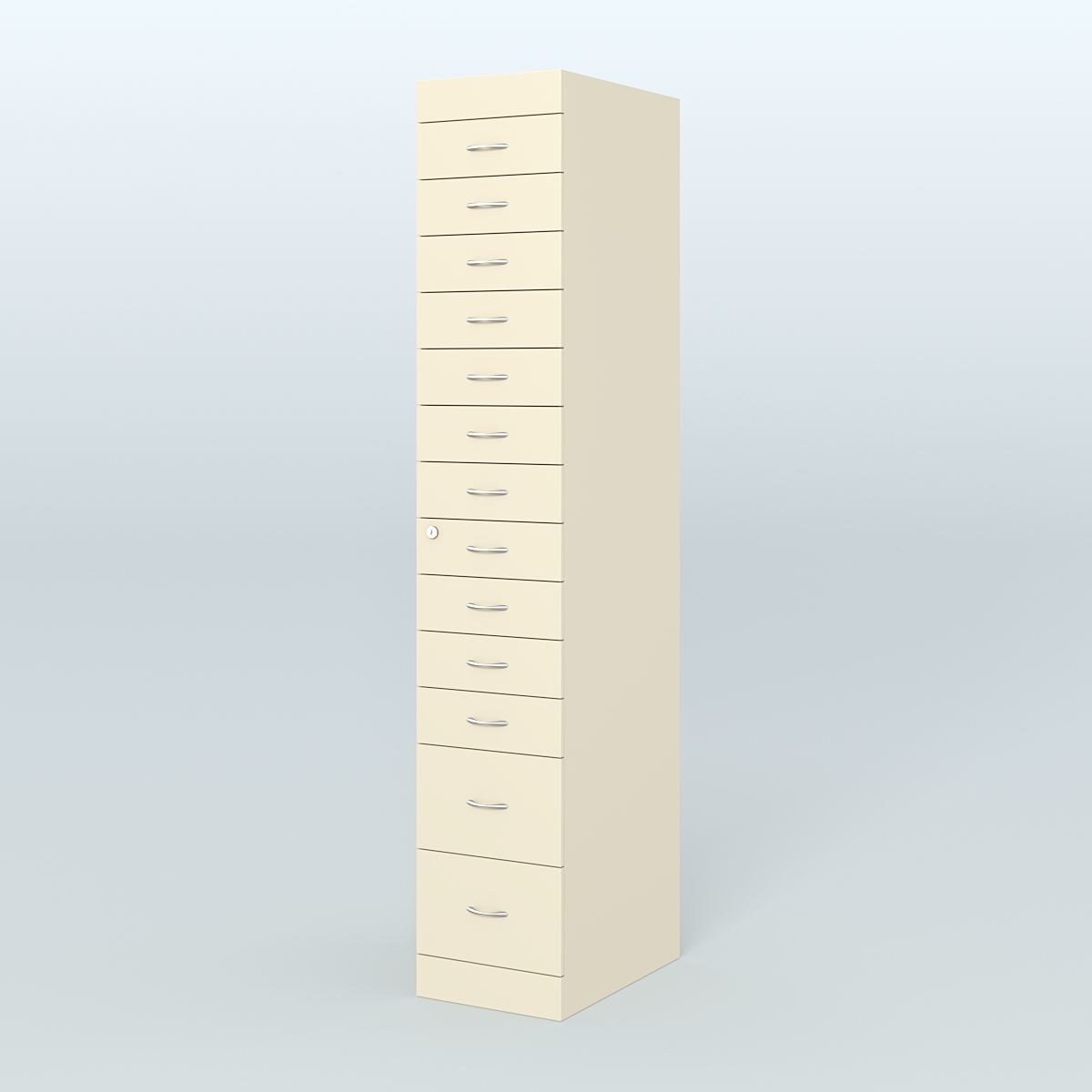 Рецептурный шкаф для аптек METACASE №1 глубиной 600 мм (13 ящиков) Крем Вайс