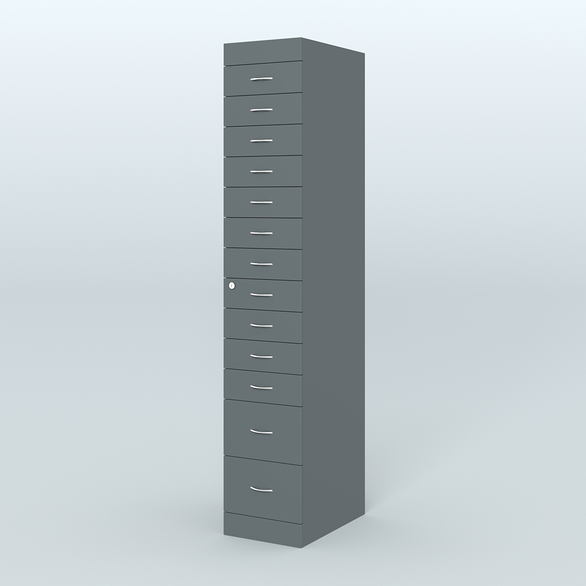 Рецептурный шкаф для аптек METACASE №1 глубиной 600 мм (13 ящиков) Темно-Серый