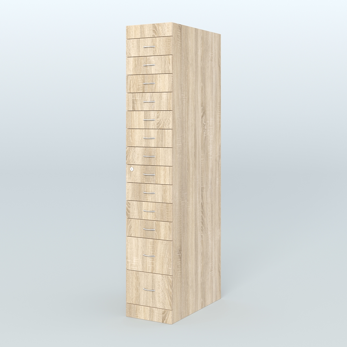 Рецептурный шкаф для аптек METACASE №1 глубиной 800 мм (13 ящиков) Дуб Сонома