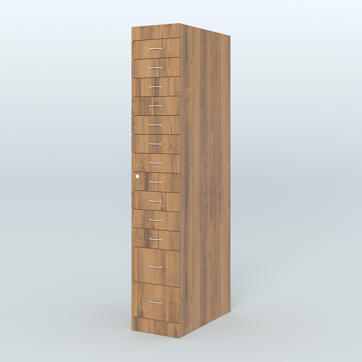 Рецептурный шкаф для аптек METACASE №1 глубиной 800 мм (13 ящиков) Орех