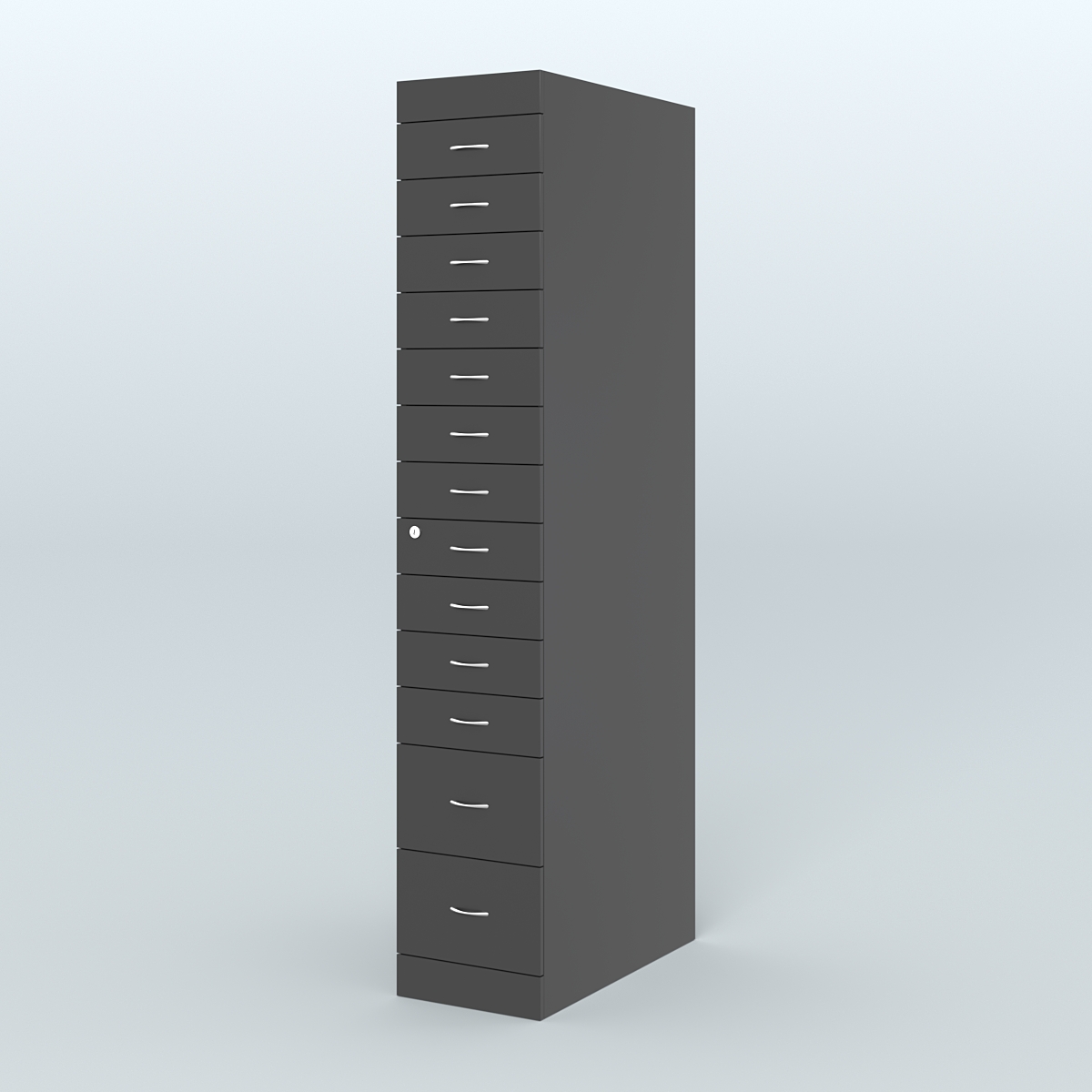 Рецептурный шкаф для аптек METACASE №1 глубиной 800 мм (13 ящиков) Черный