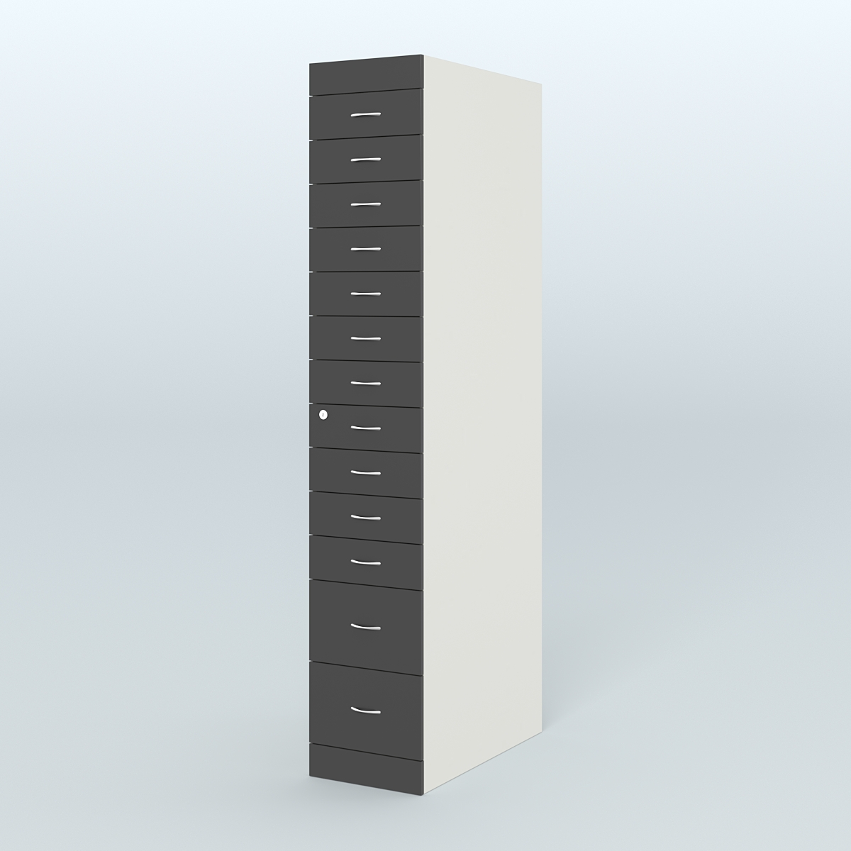 Рецептурный шкаф для аптек METACASE №1 глубиной 800 мм (13 ящиков) Белый и Черный