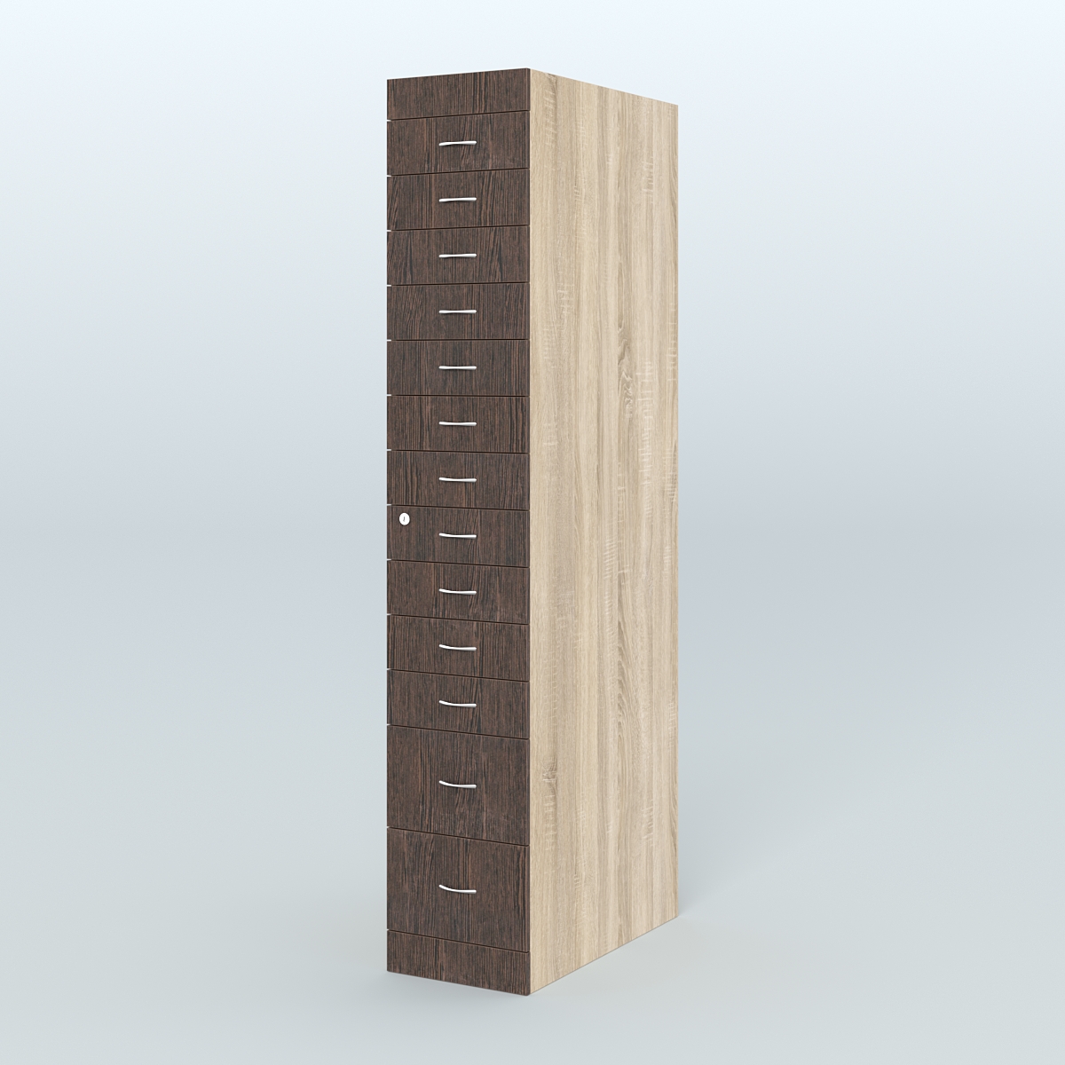 Рецептурный шкаф для аптек METACASE №1 глубиной 800 мм (13 ящиков) Дуб Сонома + Дуб Венге