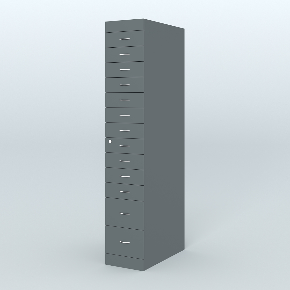 Рецептурный шкаф для аптек METACASE №1 глубиной 800 мм (13 ящиков) Темно-Серый