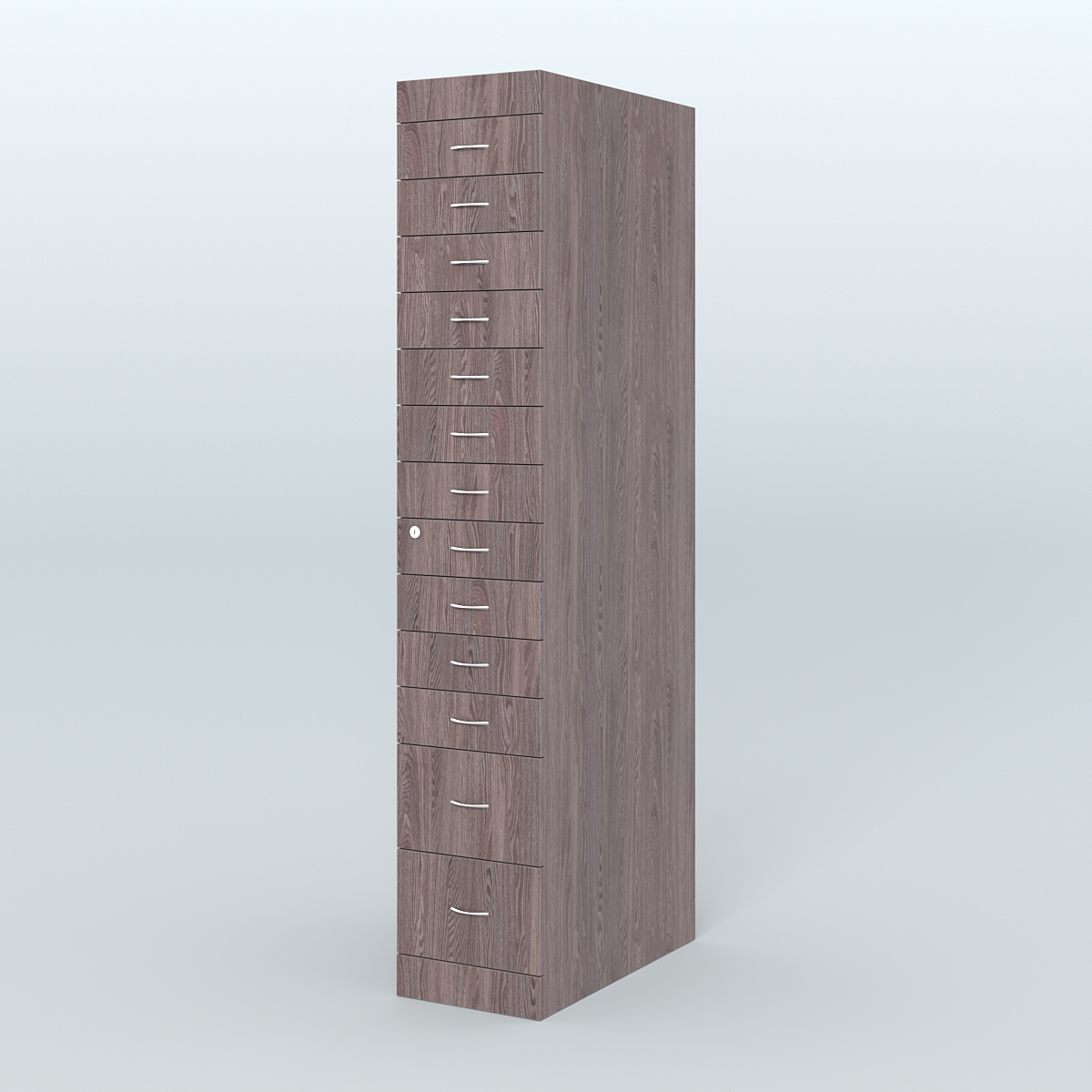 Рецептурный шкаф для аптек METACASE №1 глубиной 800 мм (13 ящиков) Ясень Анкор темный