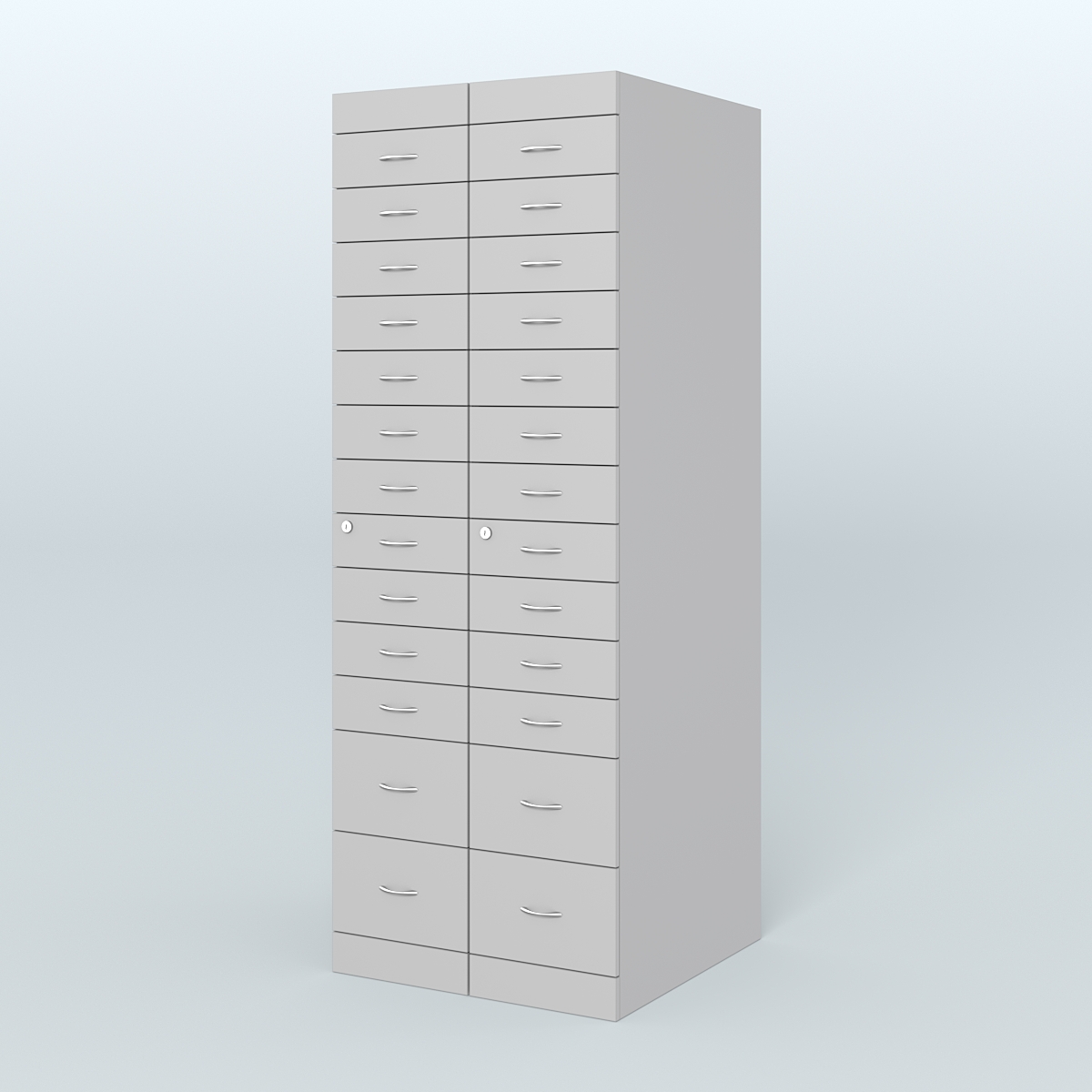 Рецептурный шкаф для аптек METACASE №2 глубиной 800 мм (26 ящиков) Серый