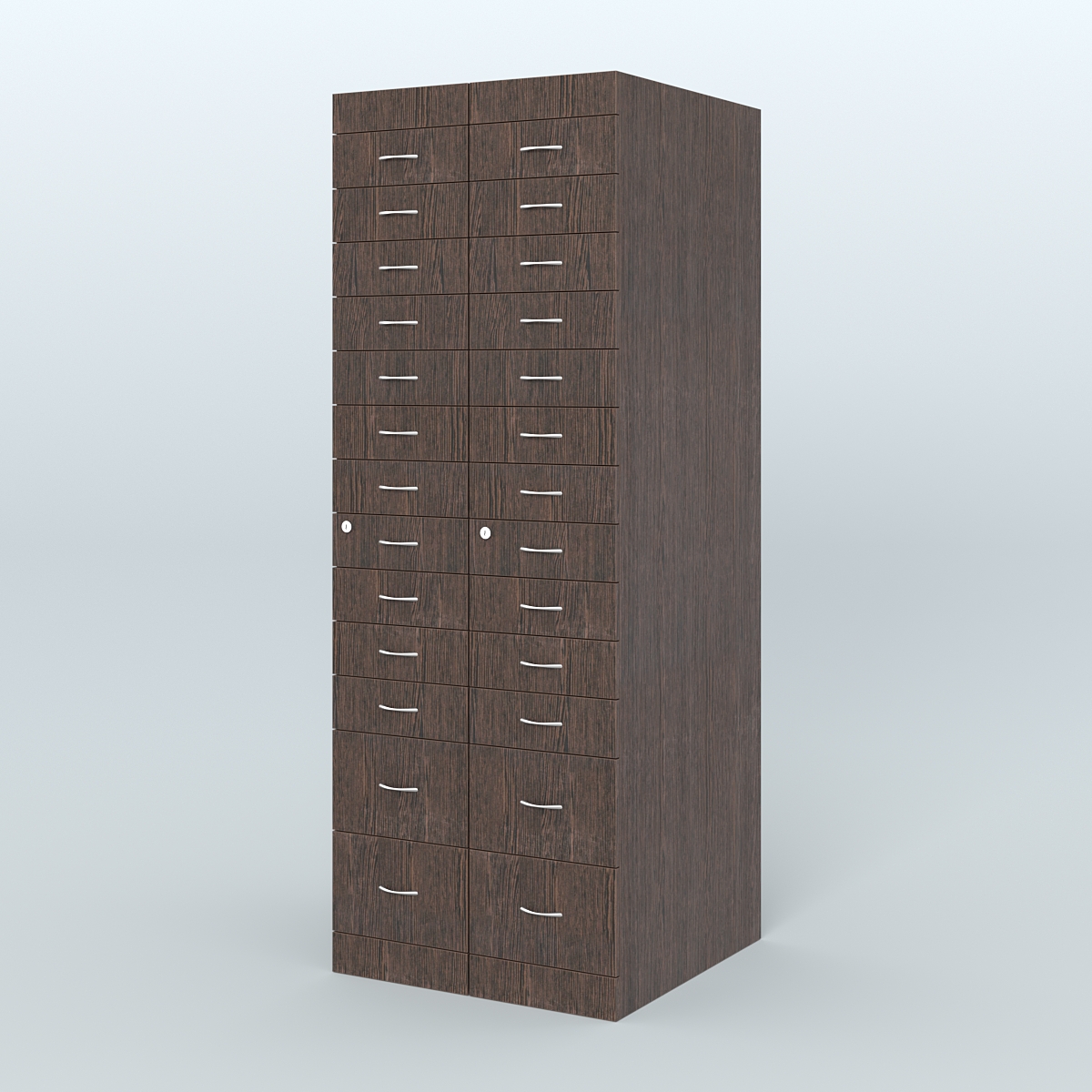 Рецептурный шкаф для аптек METACASE №2 глубиной 800 мм (26 ящиков) Дуб Венге