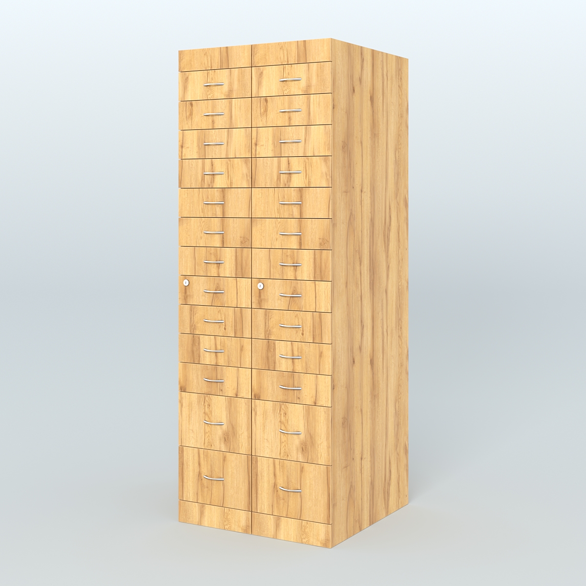 Рецептурный шкаф для аптек METACASE №2 глубиной 800 мм (26 ящиков) Дуб Золотистый