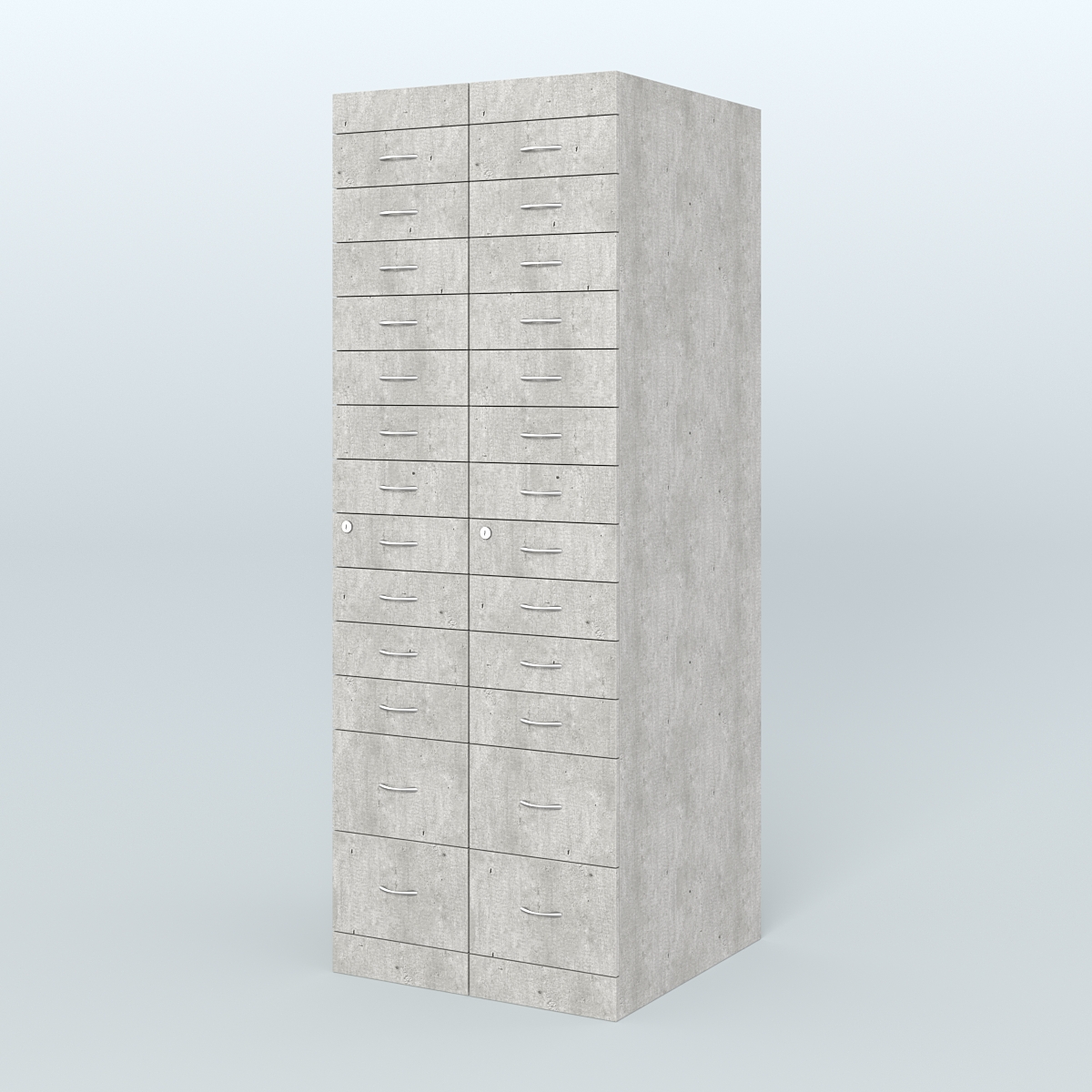 Рецептурный шкаф для аптек METACASE №2 глубиной 800 мм (26 ящиков) Метрополитан Грей